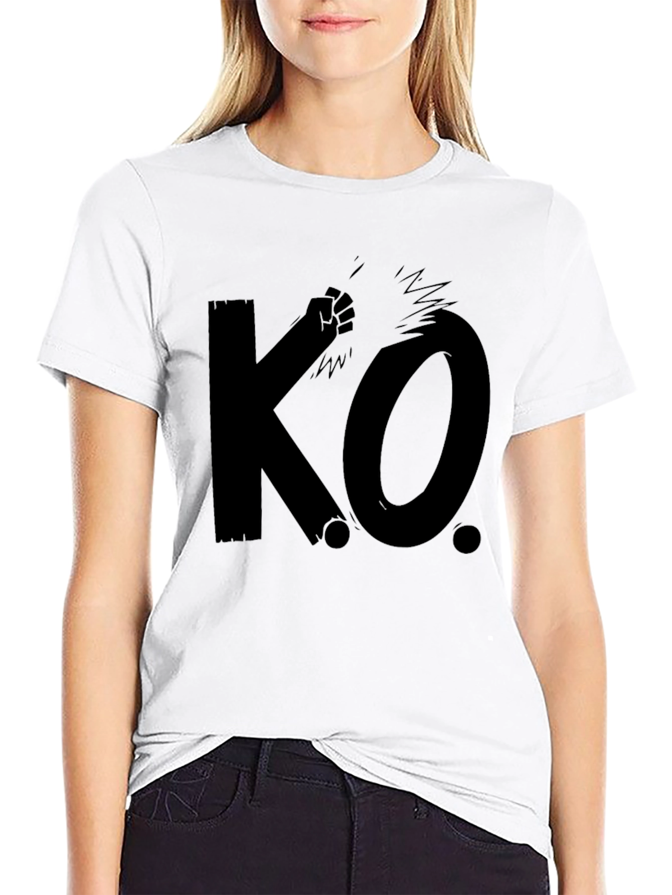 KO Knockout Black Graphic T-Shirt - Mens Casual Tee