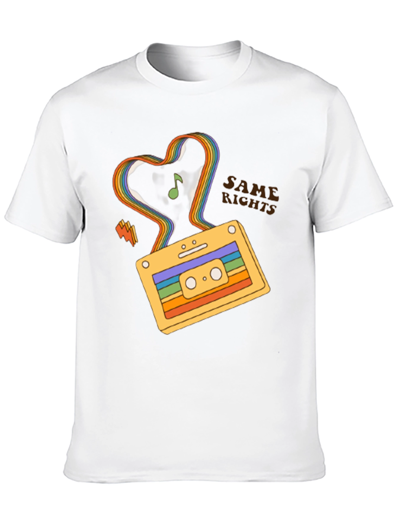 Retro Cassette Tape Rainbow Heart T-Shirt