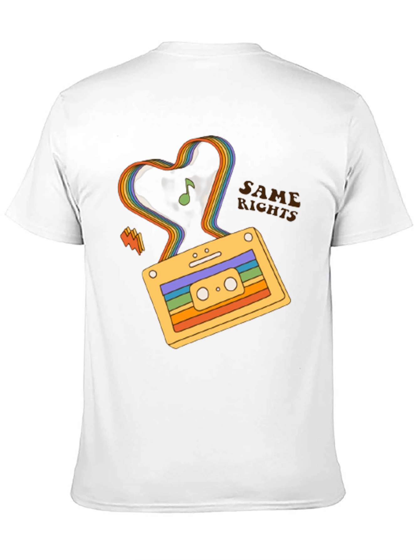 Retro Cassette Tape Rainbow Heart T-Shirt