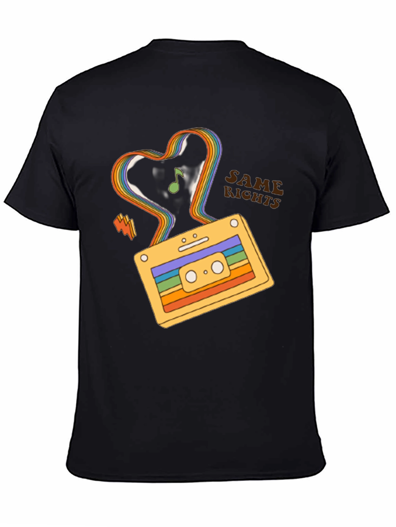 Retro Cassette Tape Rainbow Heart T-Shirt