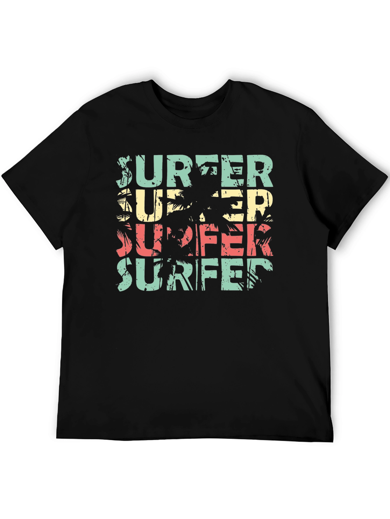 Retro Surfer T-Shirt Palm Tree Design