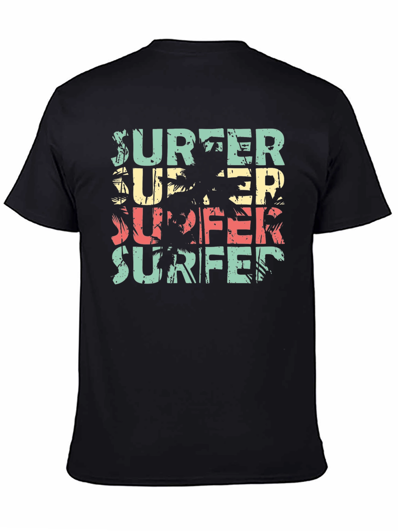 Retro Surfer T-Shirt Palm Tree Design