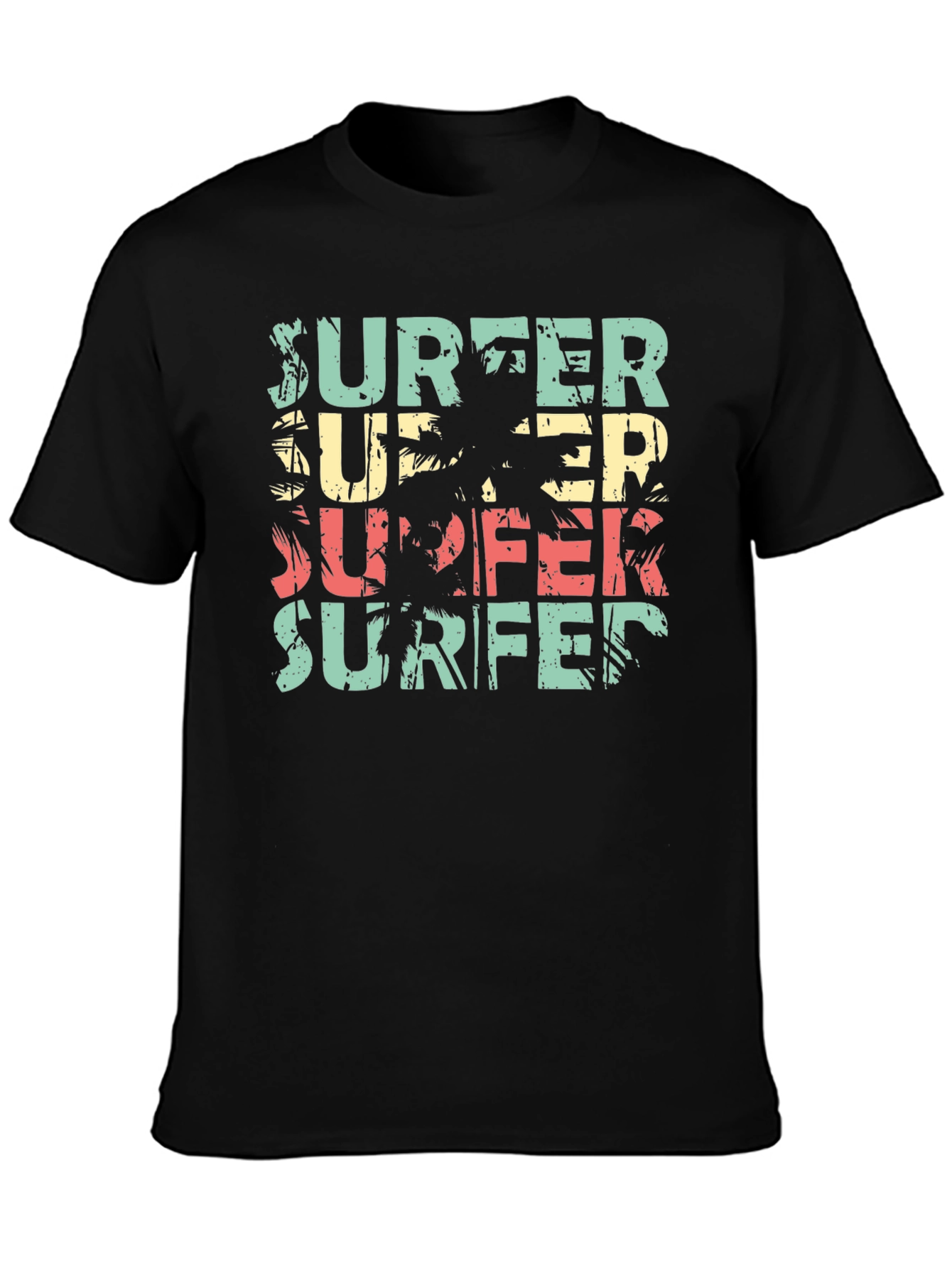 Retro Surfer T-Shirt Palm Tree Design