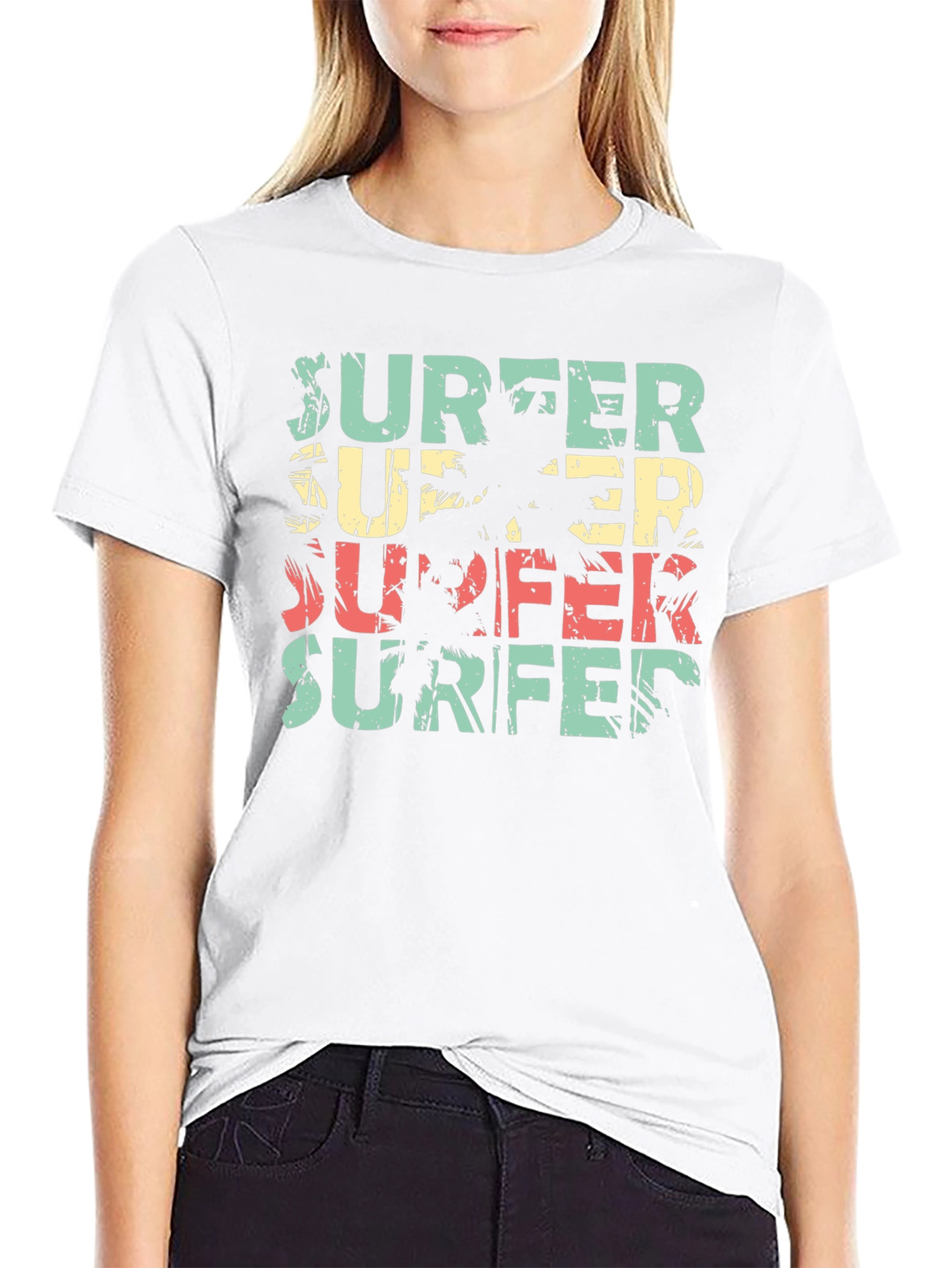 Retro Surfer T-Shirt Palm Tree Design