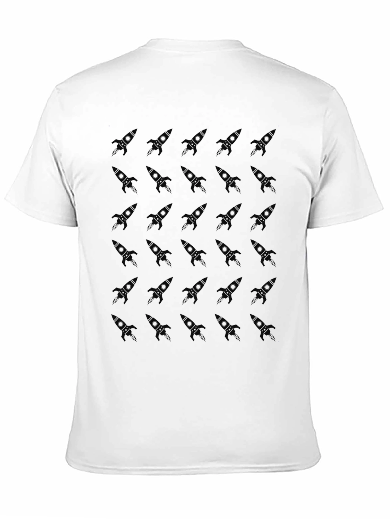Rocket Pattern Black T-Shirt