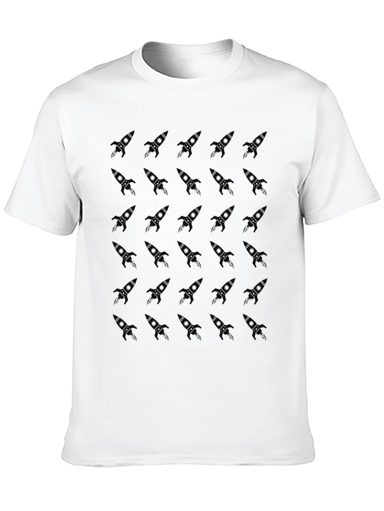 Rocket Pattern Black T-Shirt