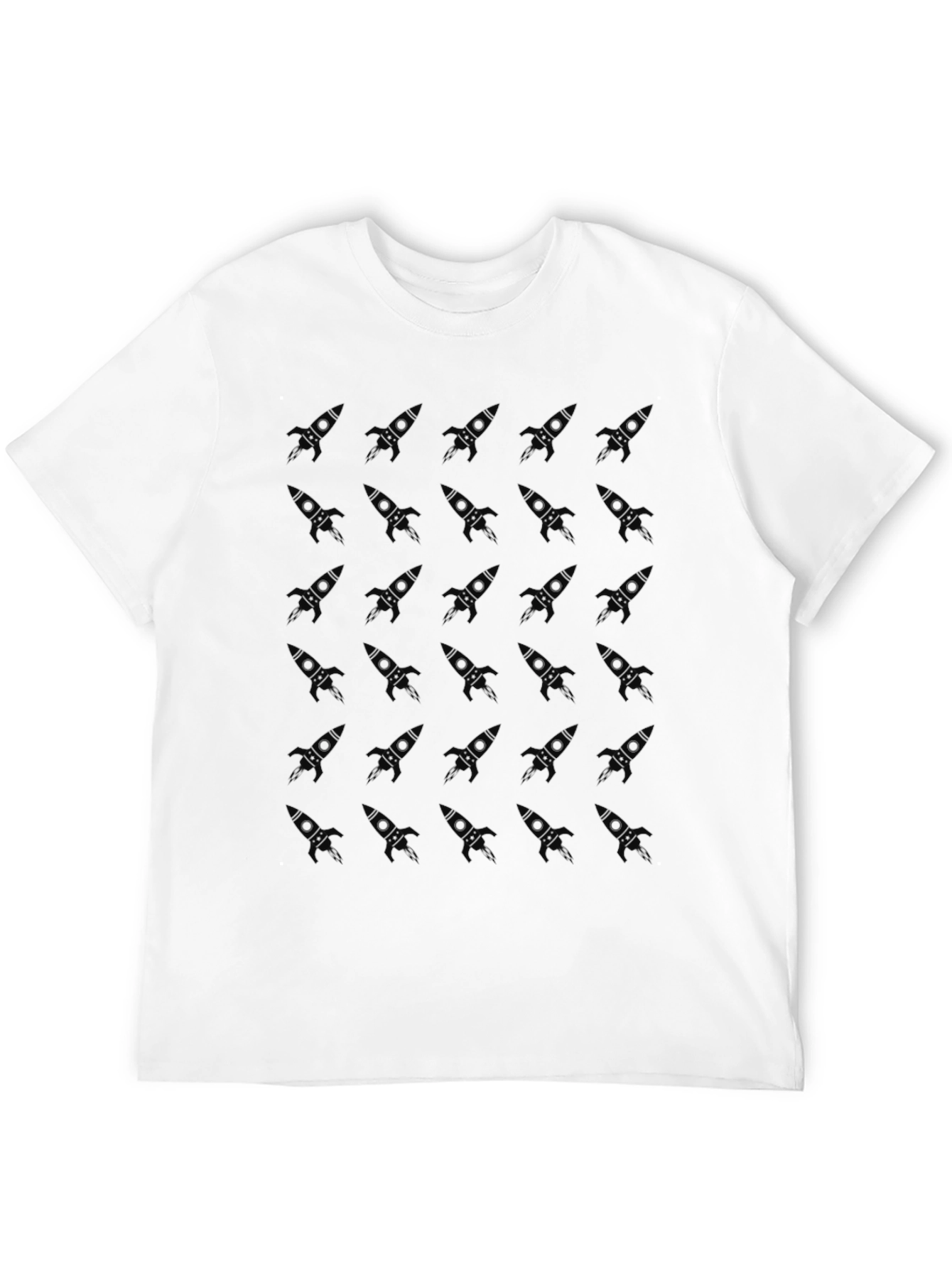 Rocket Pattern Black T-Shirt