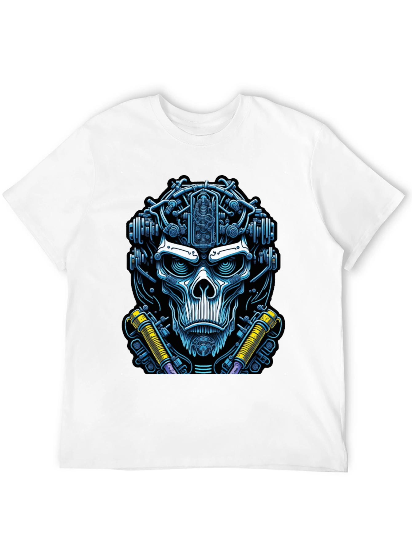 Cyberpunk Skull Graphic Tee - Edgy Techwear Fashion