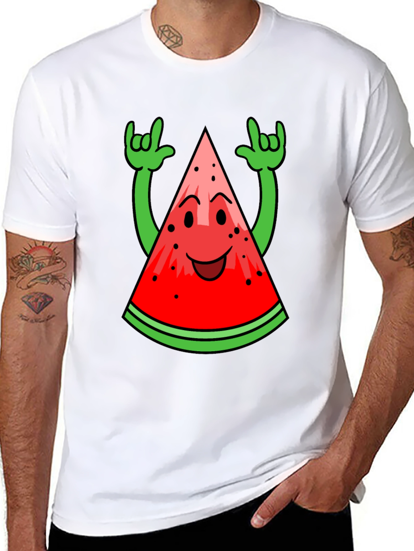Funny Watermelon Rock On T-Shirt