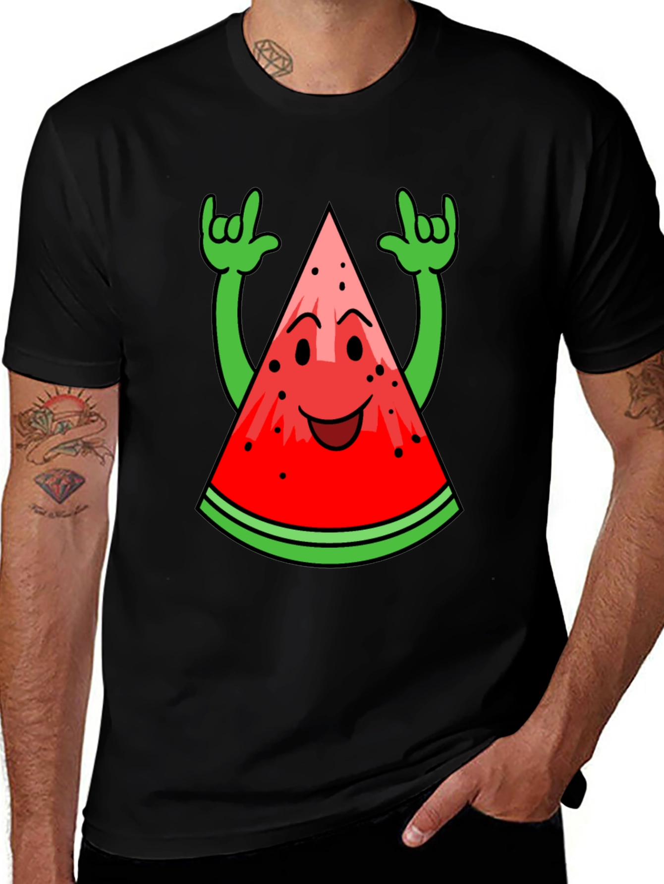 Funny Watermelon Rock On T-Shirt