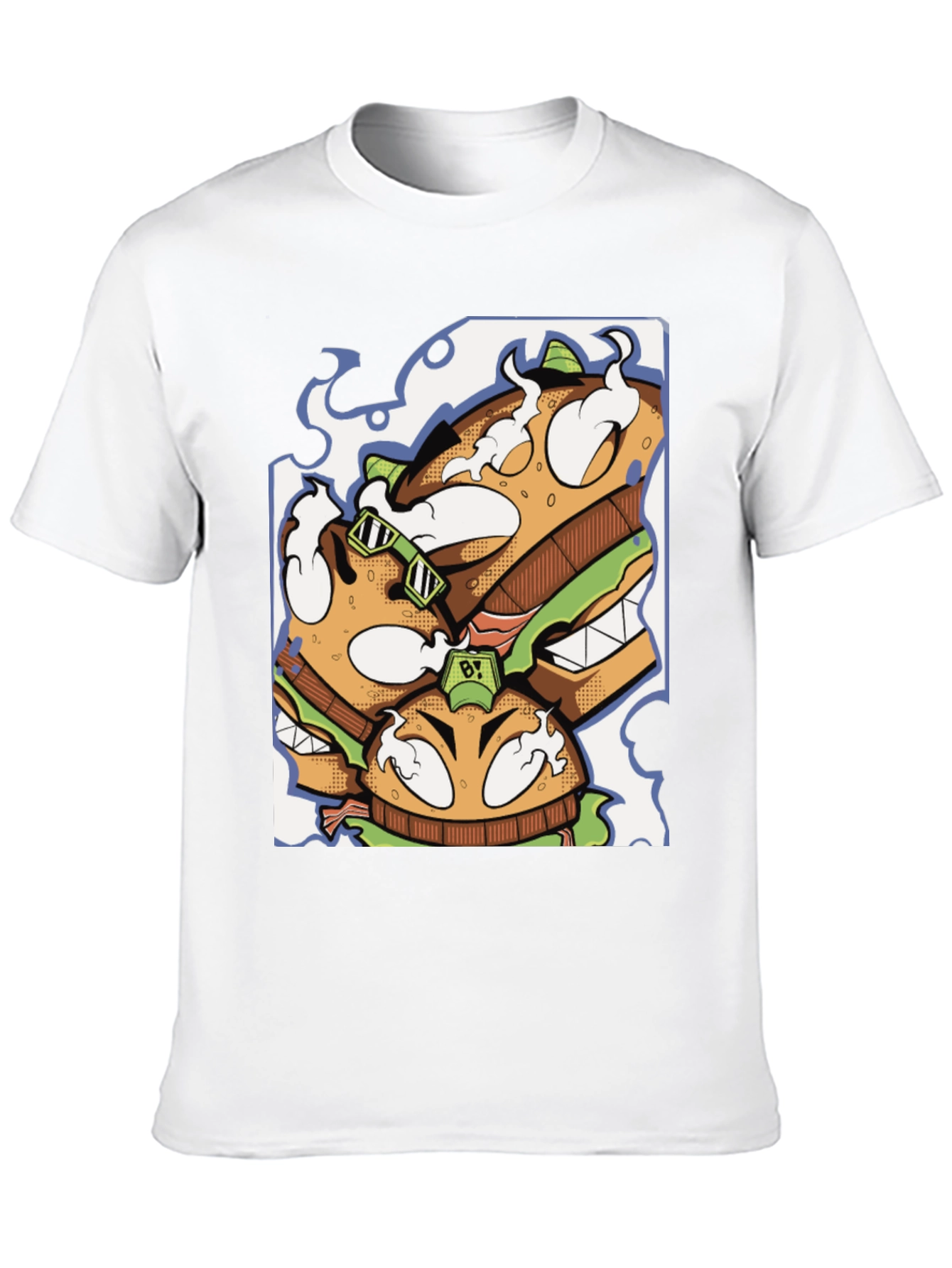 Burger Graphic Black T-Shirt