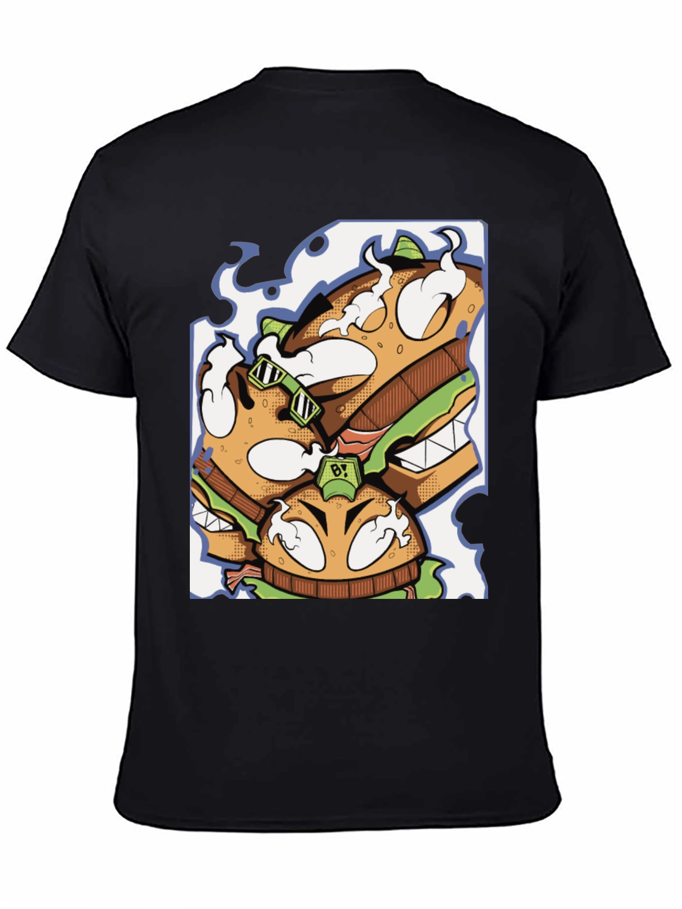 Burger Graphic Black T-Shirt