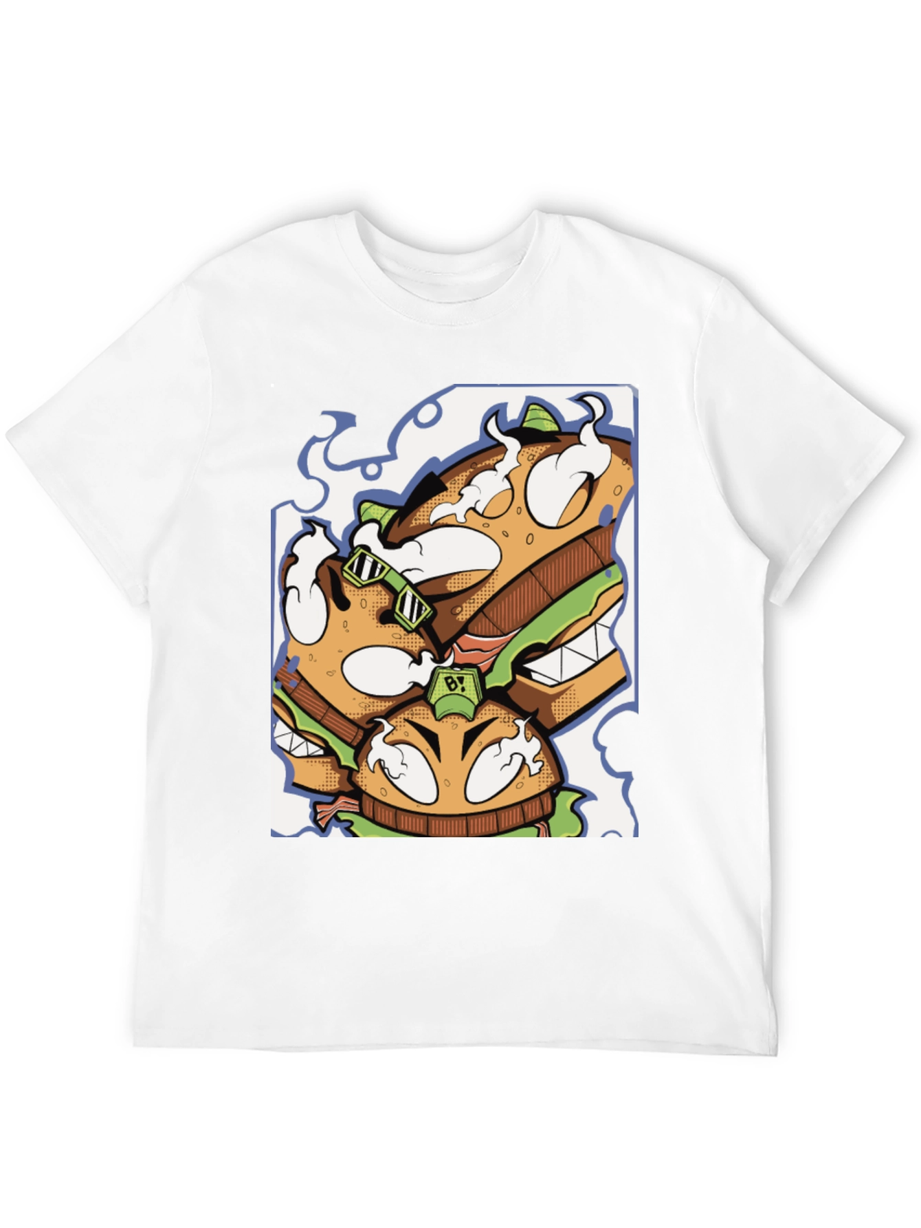 Burger Graphic Black T-Shirt