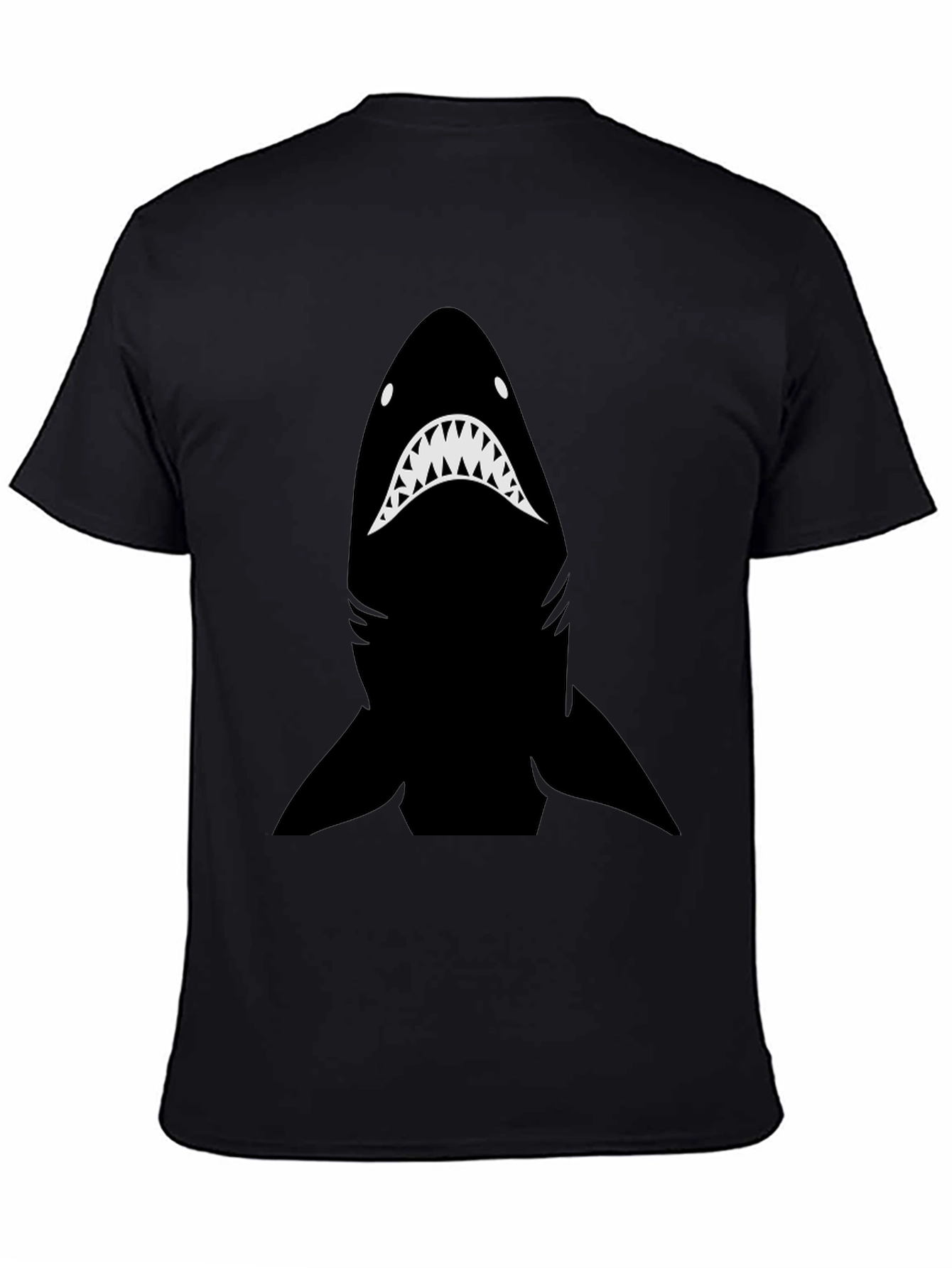 Shark Graphic Tee - Mens Black Cotton T-Shirt