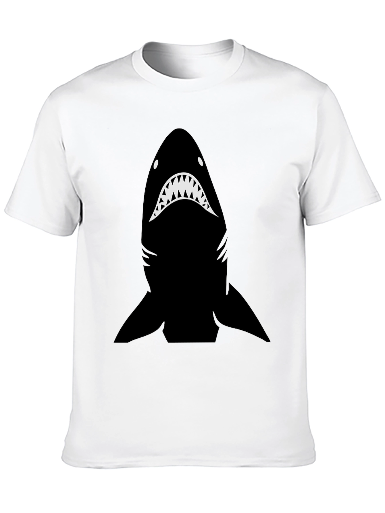 Shark Graphic Tee - Mens Black Cotton T-Shirt
