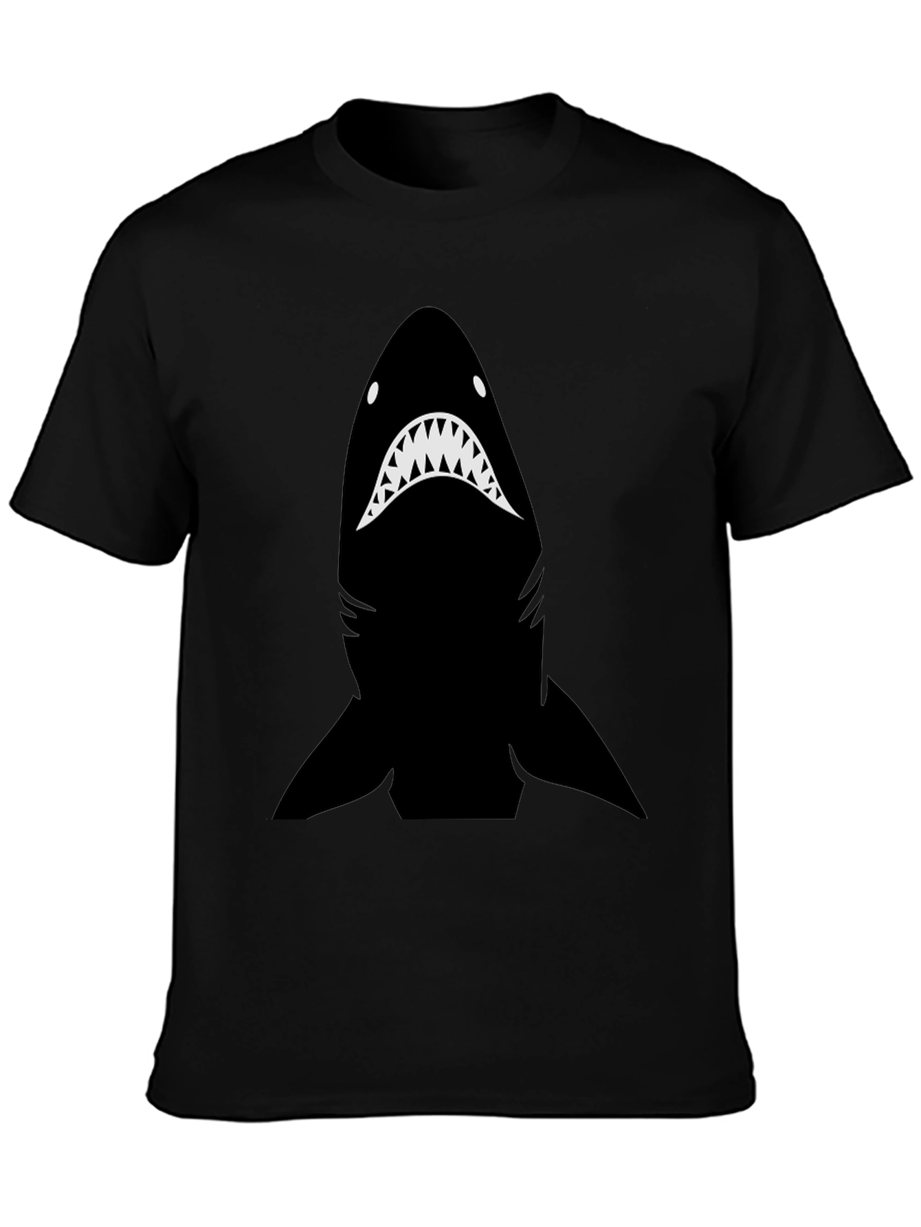 Shark Graphic Tee - Mens Black Cotton T-Shirt