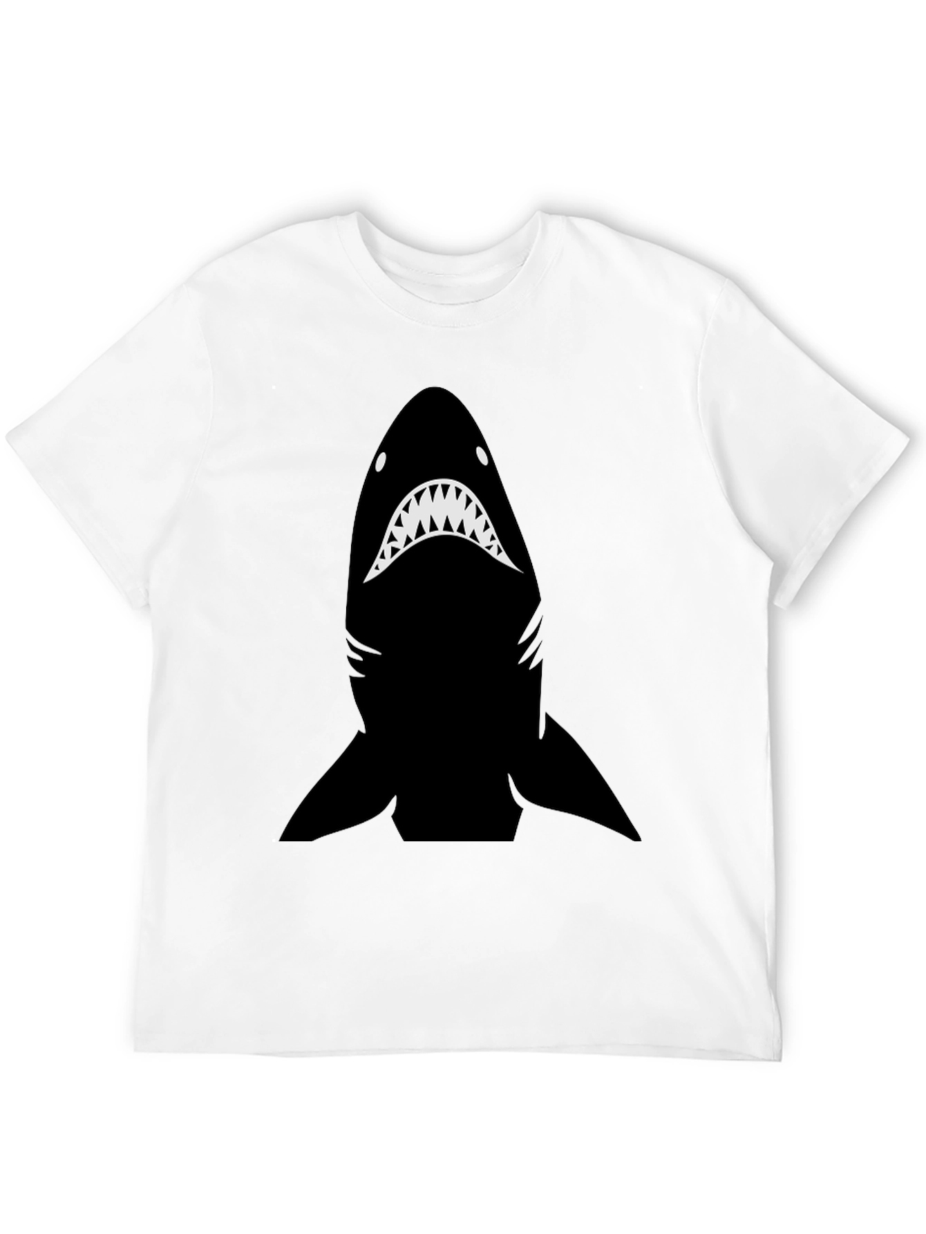 Shark Graphic Tee - Mens Black Cotton T-Shirt