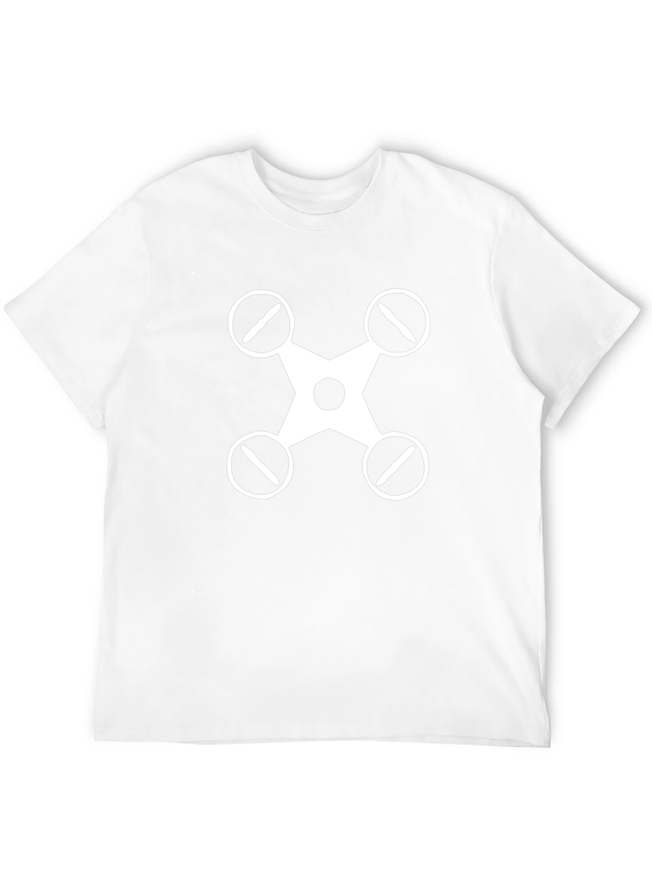 Drone Graphic Tee - Black Cotton Casual Shirt