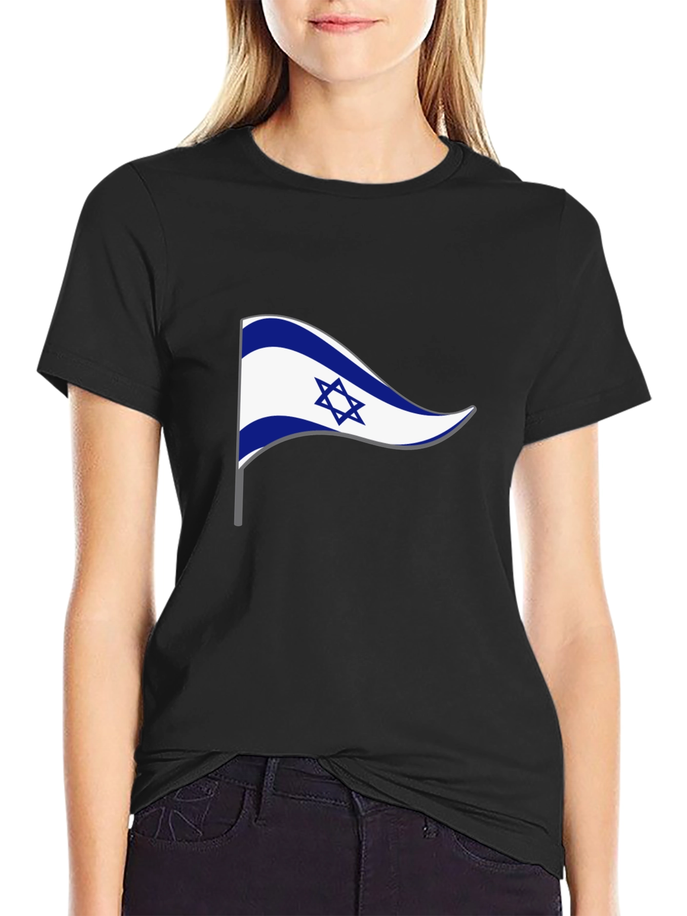 Israel Flag Pennant Graphic T-Shirt - Black