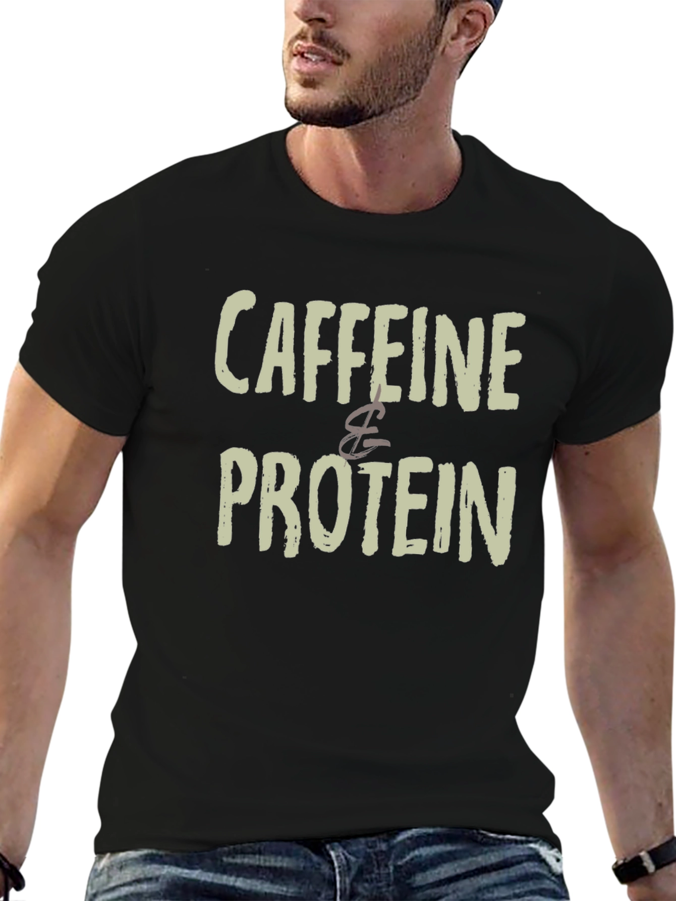 Caffeine & Protein Graphic Tee - Black