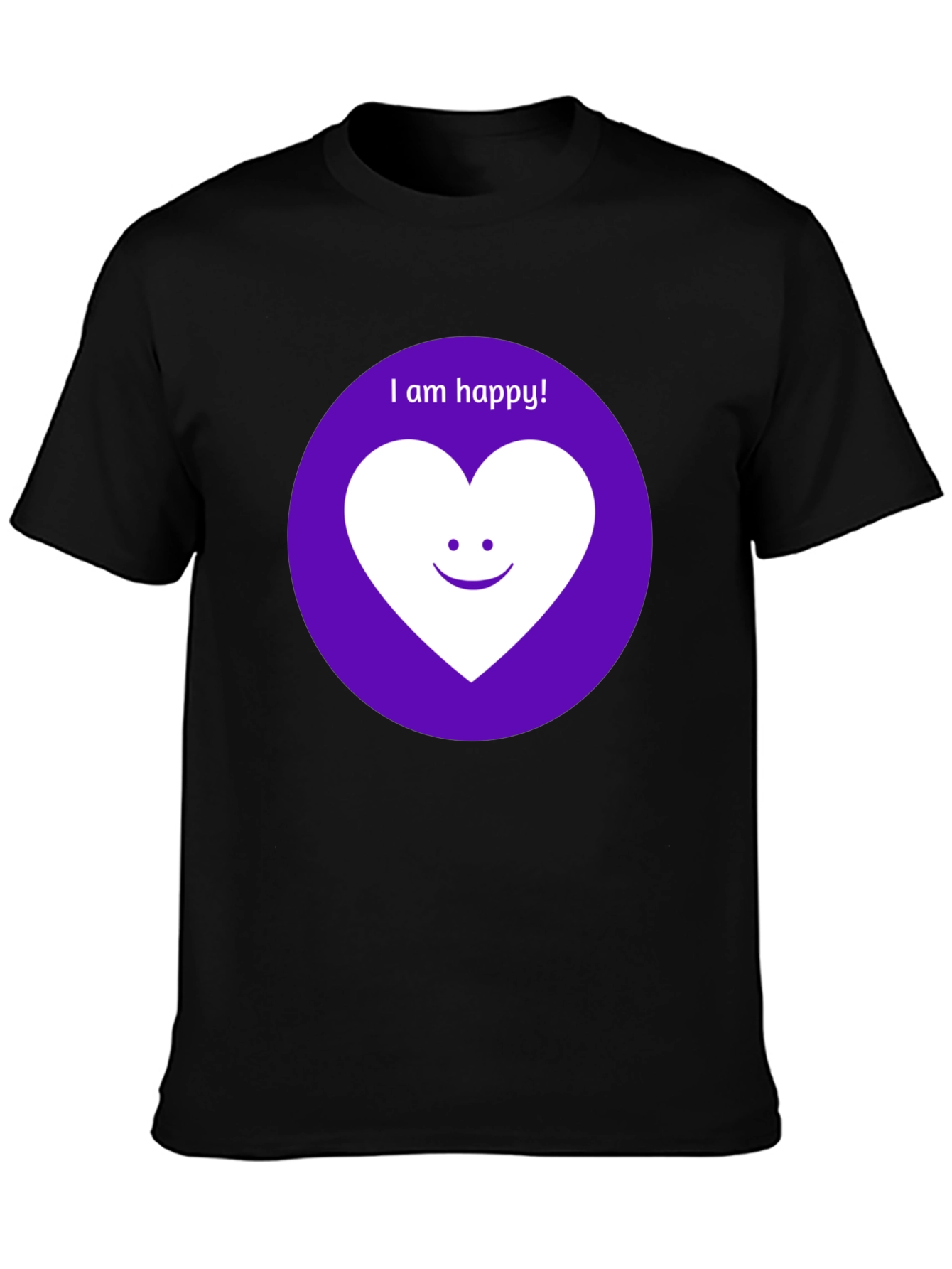 Happy Heart Graphic Tee - Black