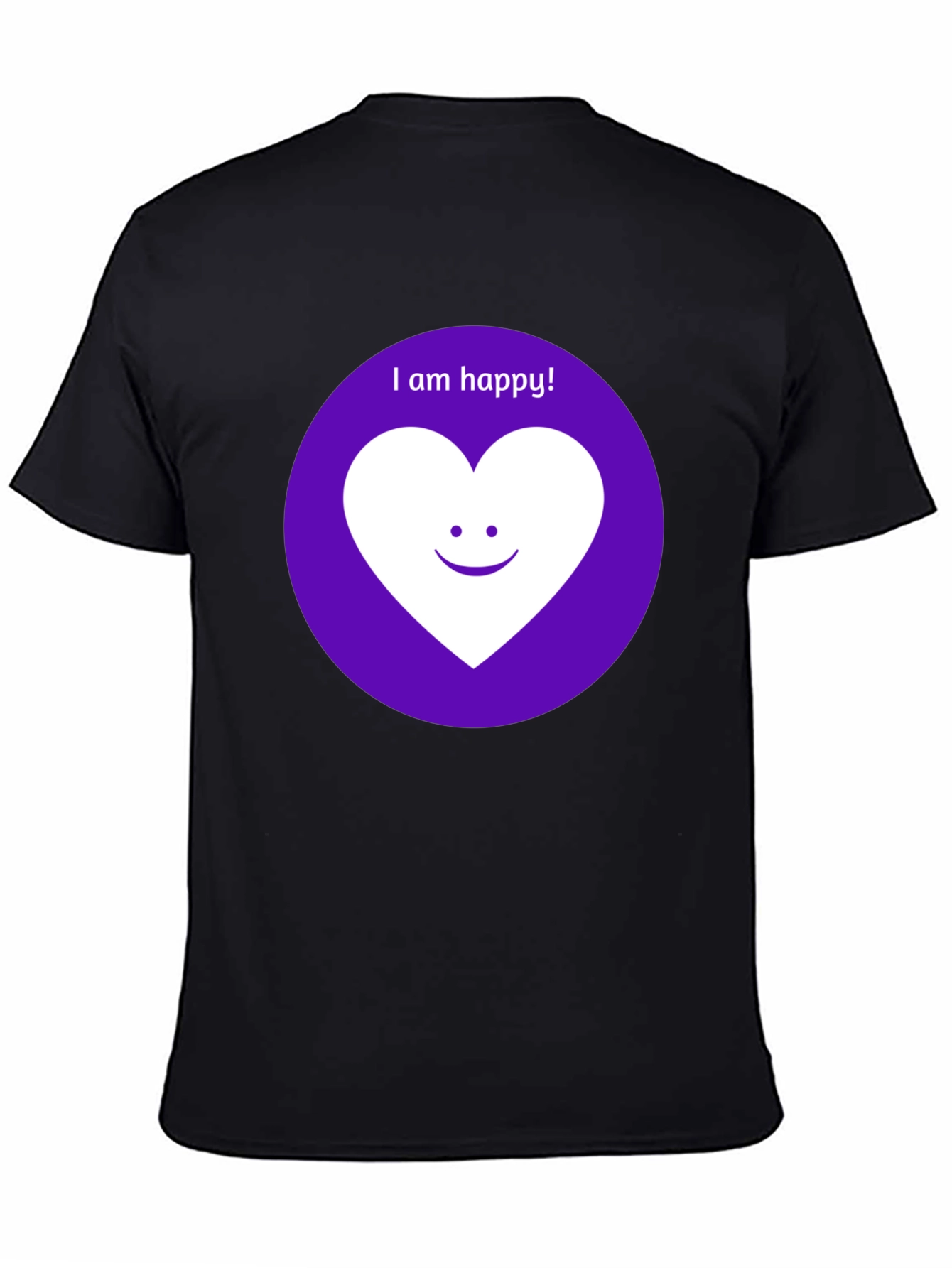 Happy Heart Graphic Tee - Black