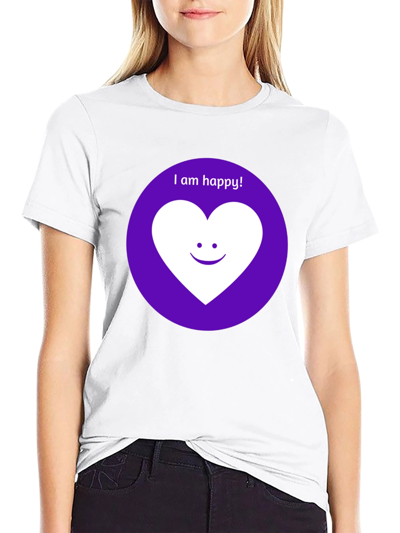 Happy Heart Graphic Tee - Black