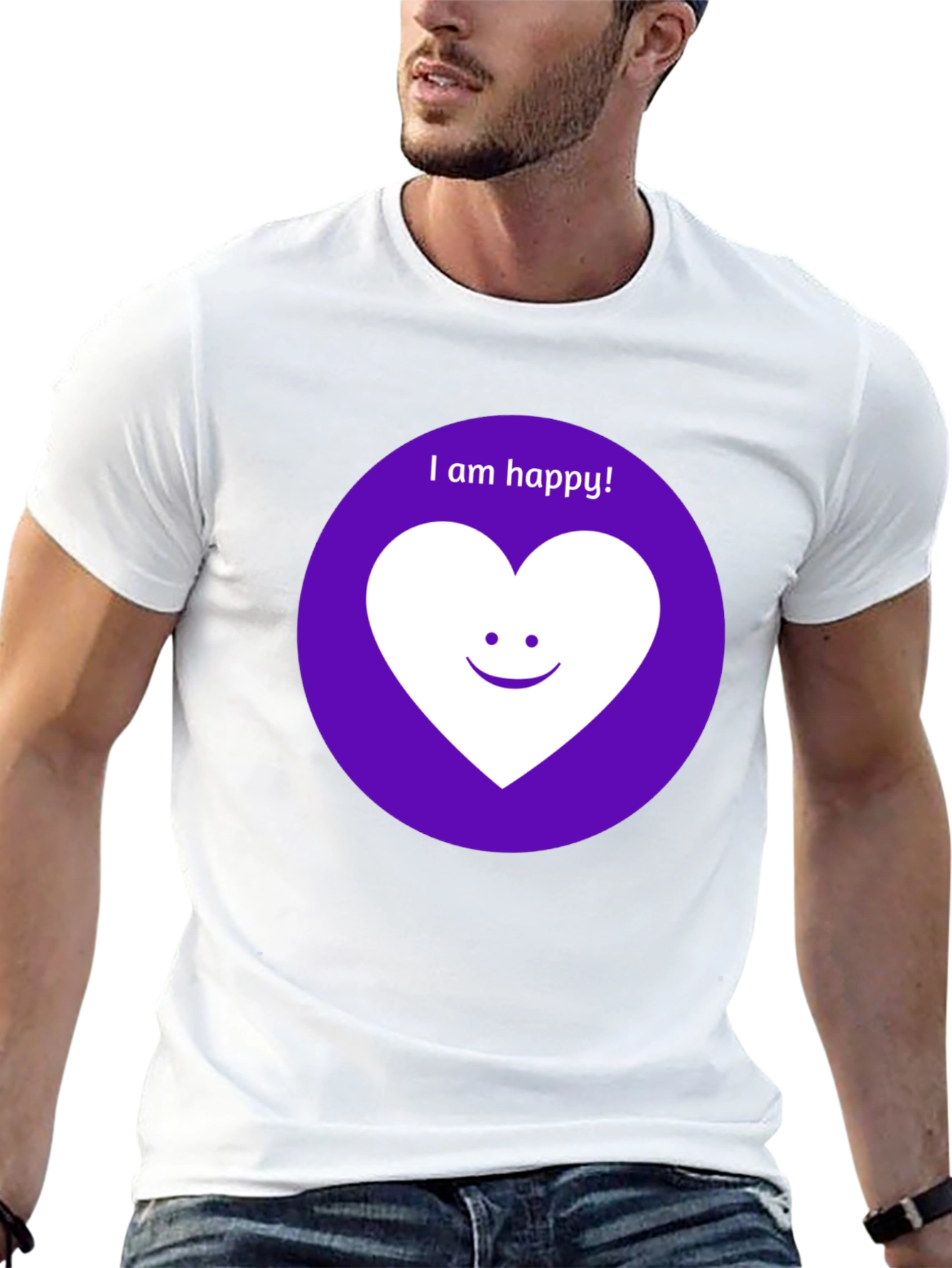 Happy Heart Graphic Tee - Black