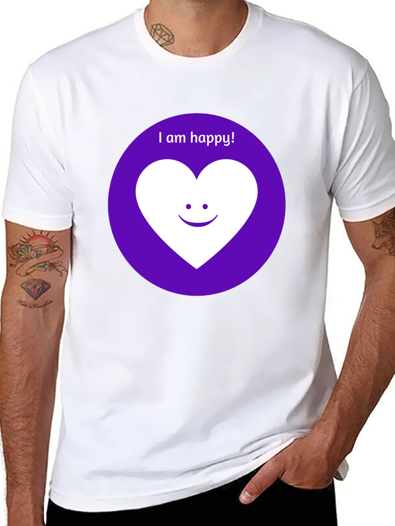 Happy Heart Graphic Tee - Black