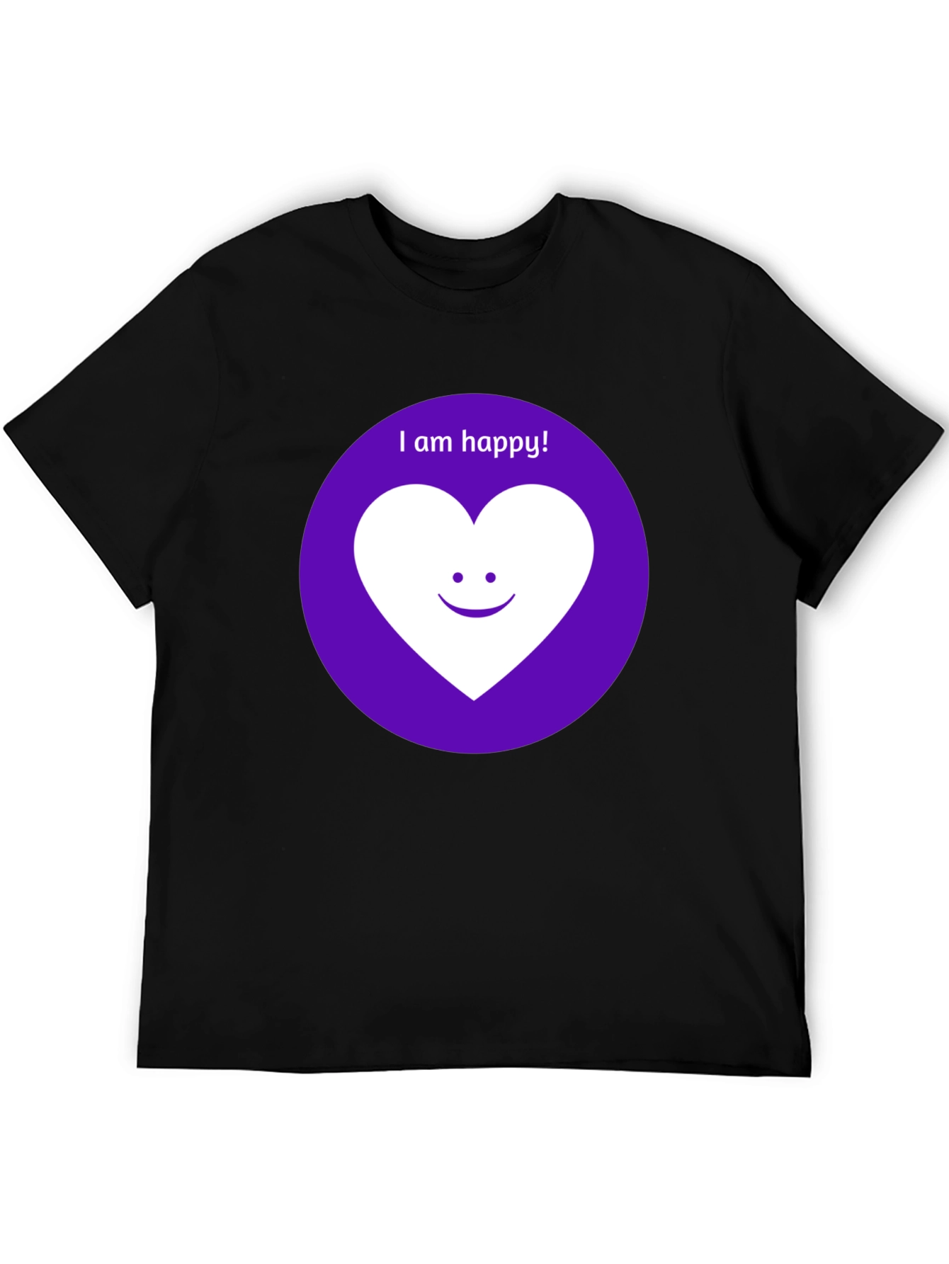 Happy Heart Graphic Tee - Black