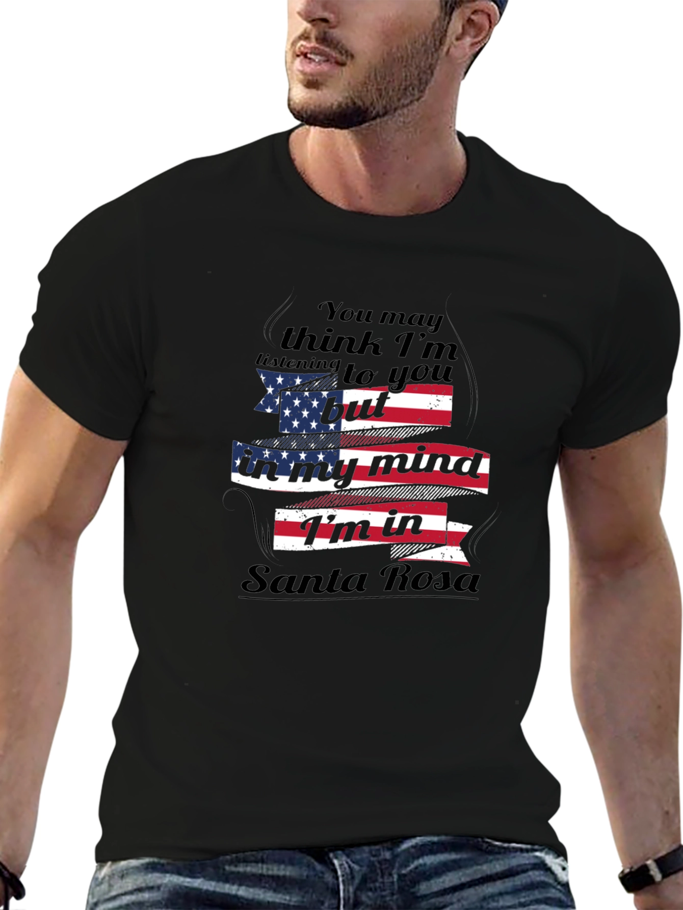 Santa Rosa Mind USA Flag Graphic Tee