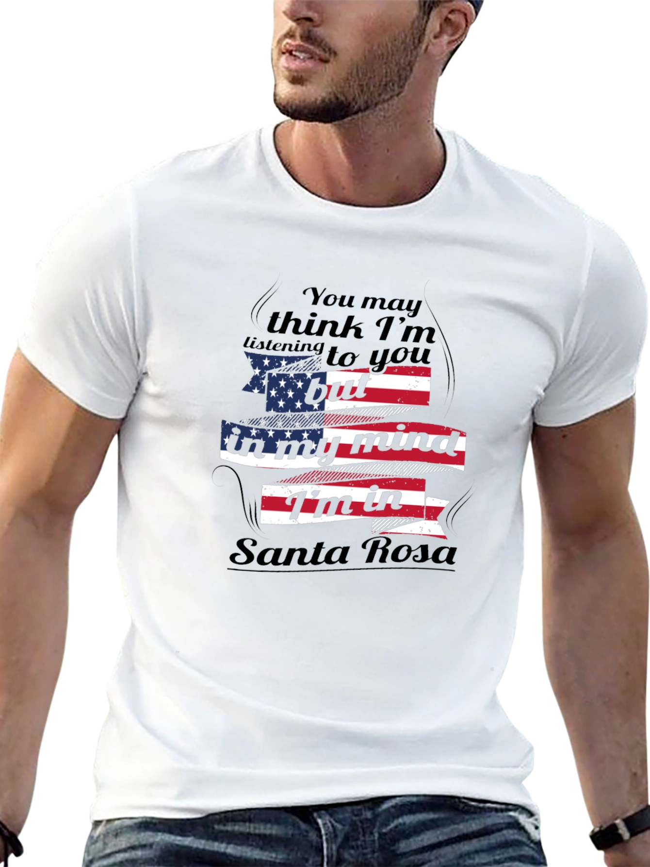 Santa Rosa Mind USA Flag Graphic Tee