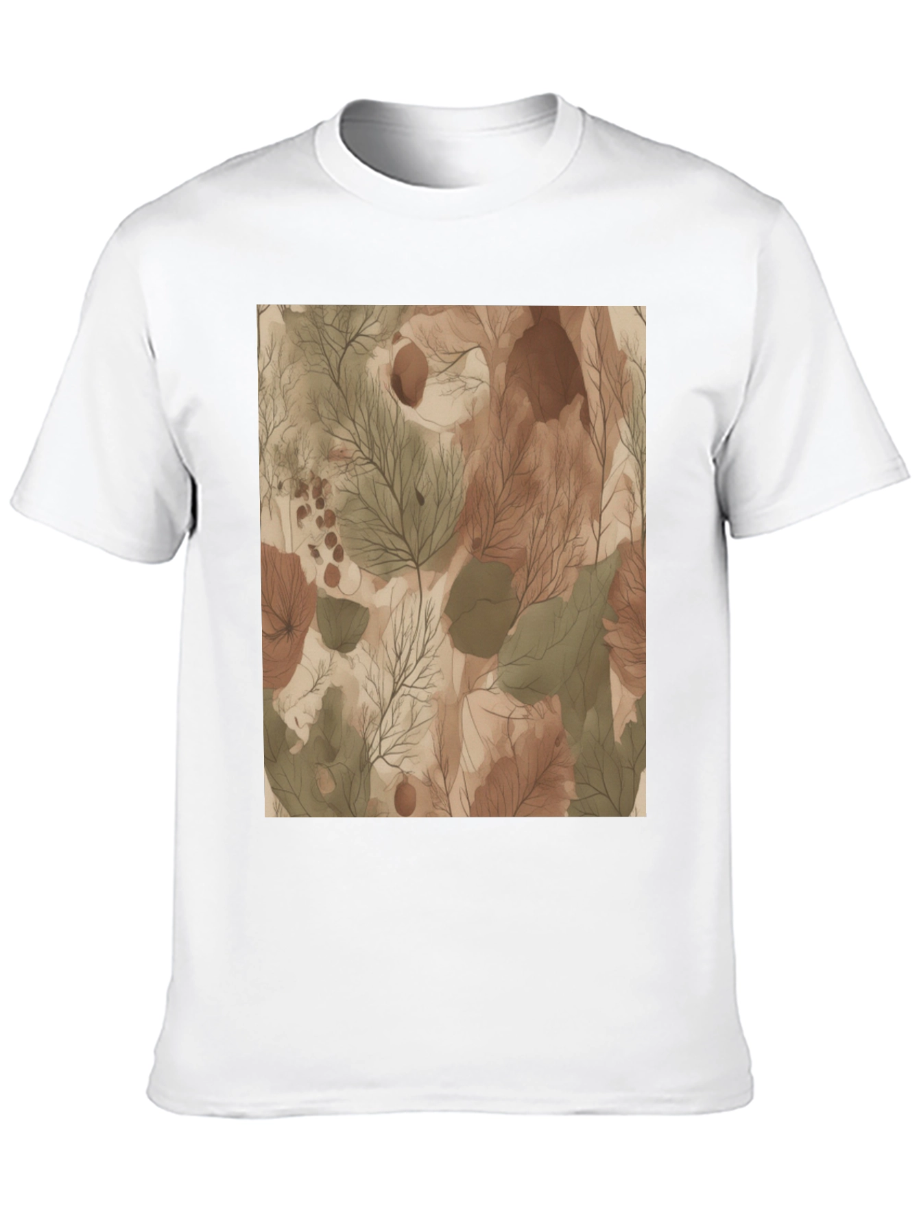 Earthy Abstract Print Black T-Shirt