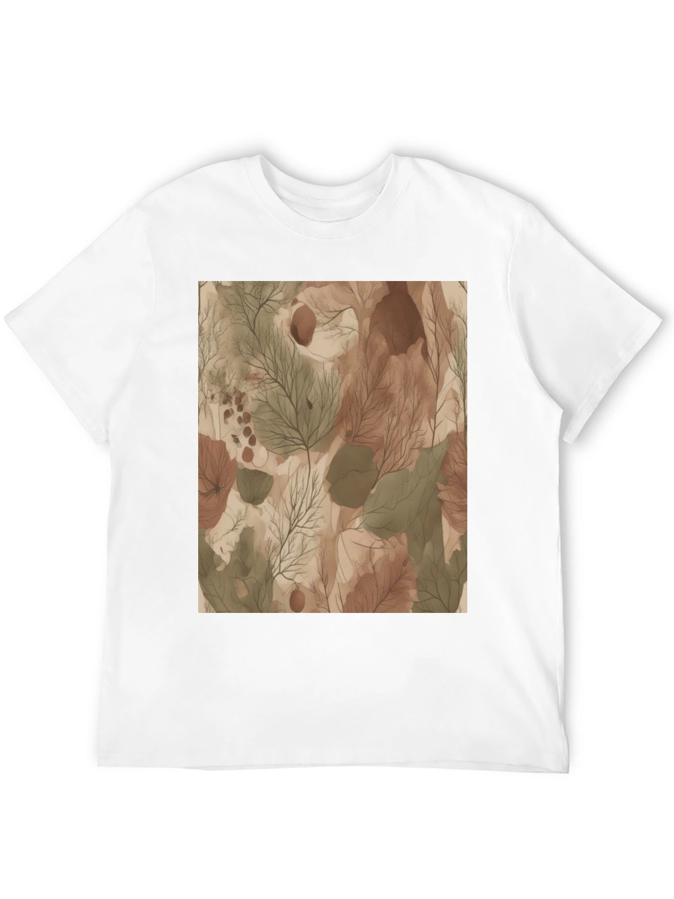 Earthy Abstract Print Black T-Shirt