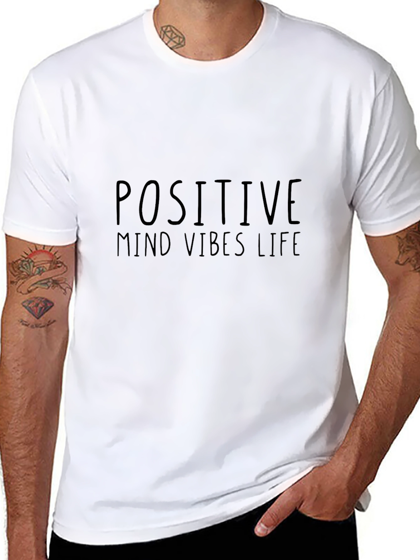 Positive Mind Vibes Life Black T-Shirt