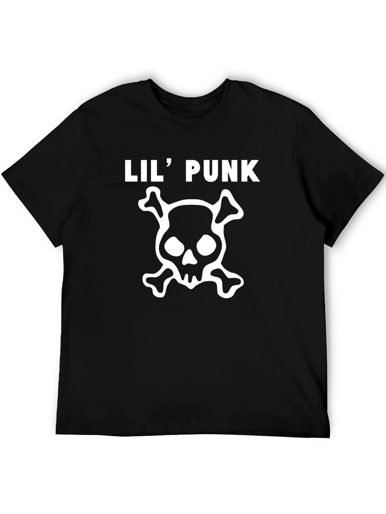 Lil Punk Skull Graphic Tee - Classic Black T-Shirt