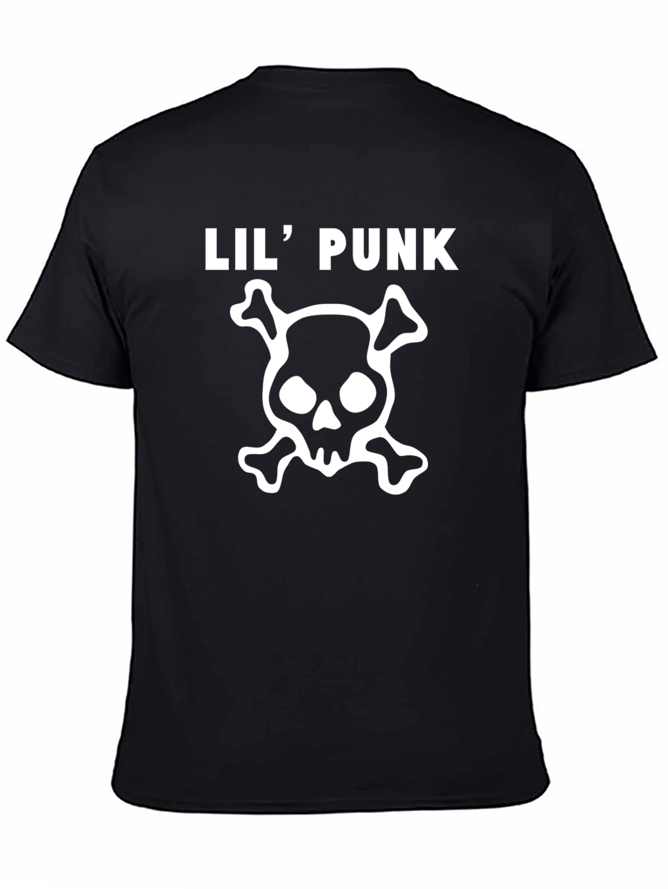 Lil Punk Skull Graphic Tee - Classic Black T-Shirt