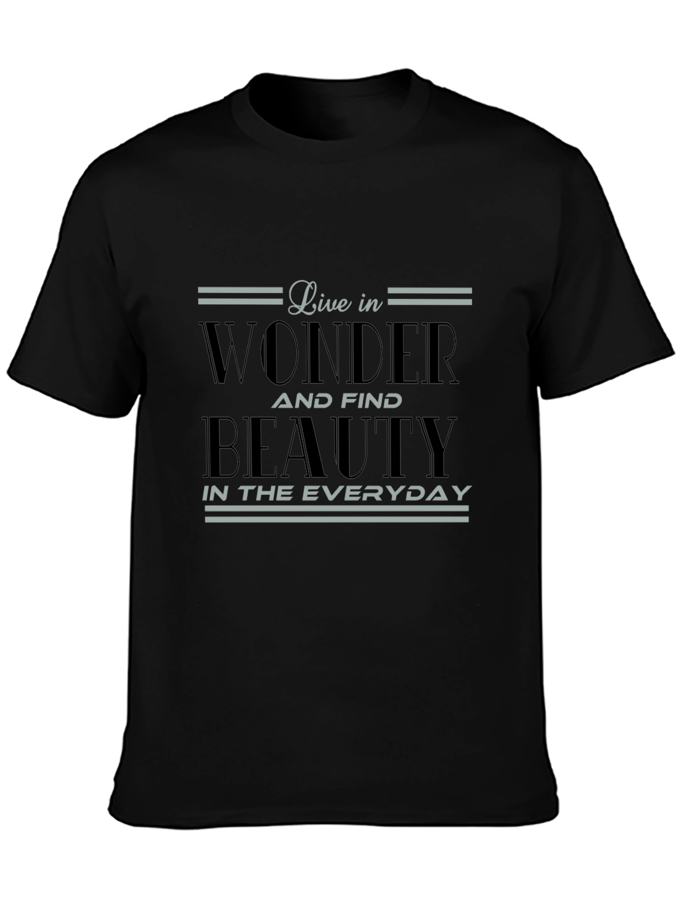 Live in Wonder Black Graphic T-Shirt