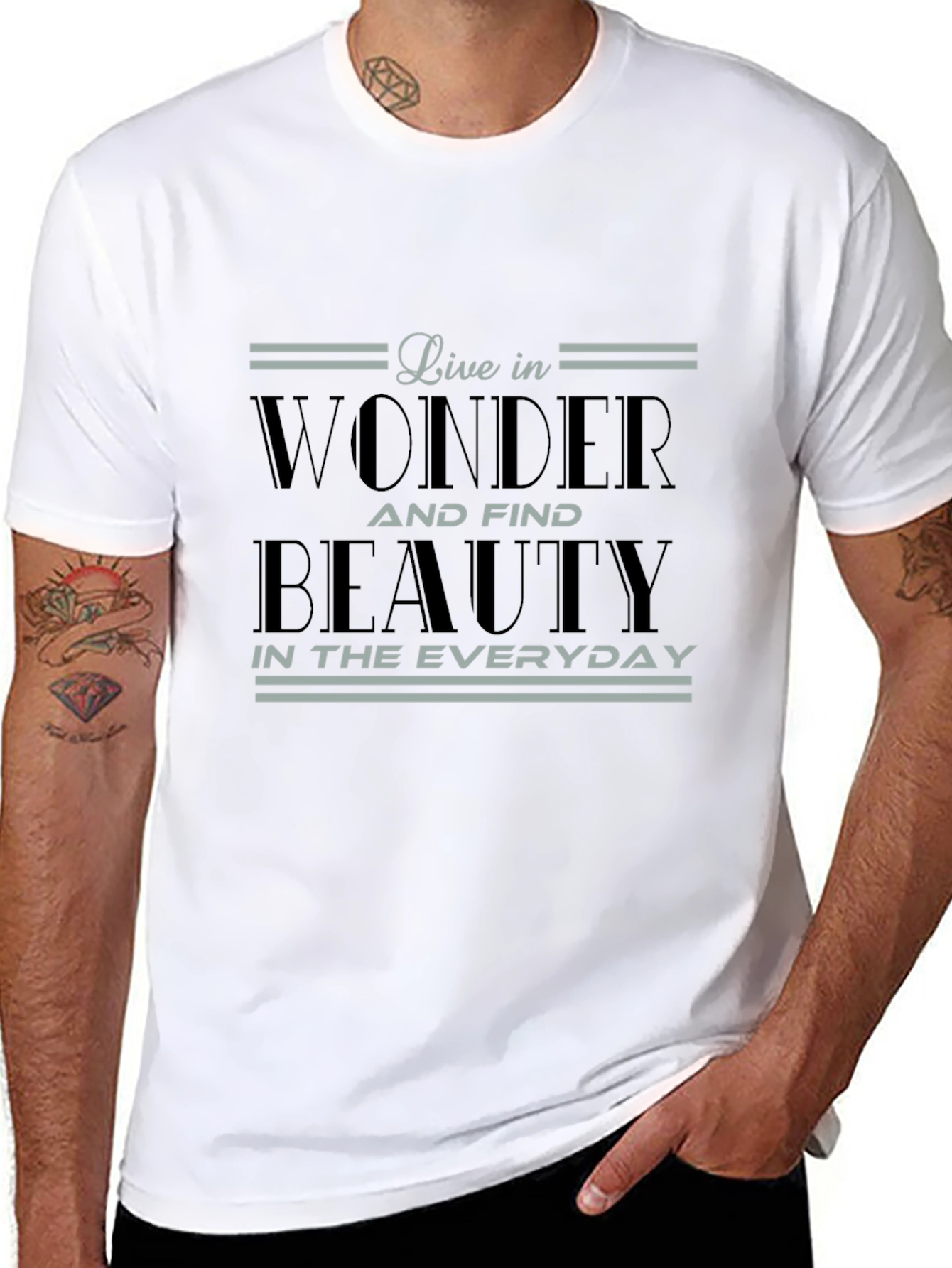 Live in Wonder Black Graphic T-Shirt