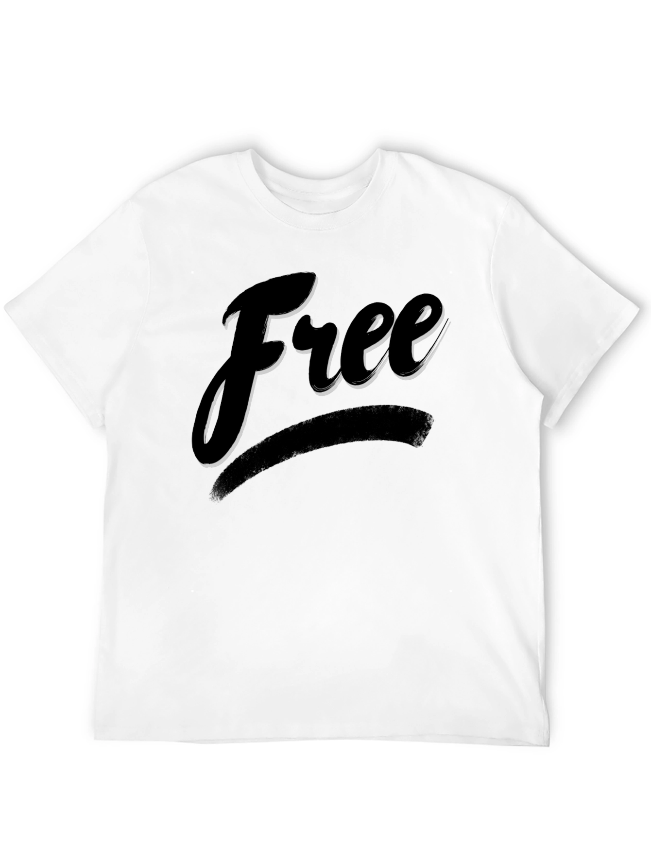 Free Graphic Print Crew Neck T-Shirt