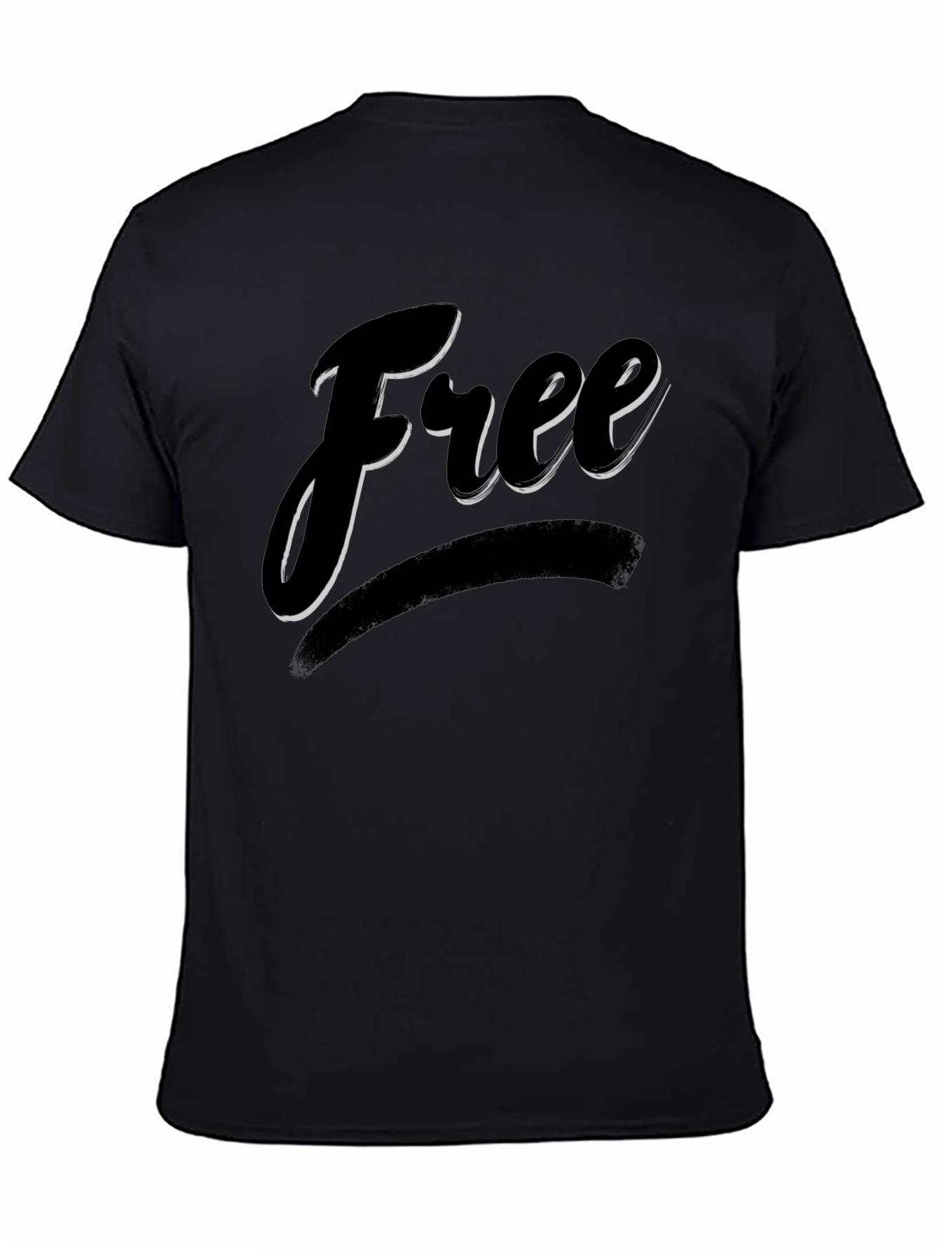 Free Graphic Print Crew Neck T-Shirt