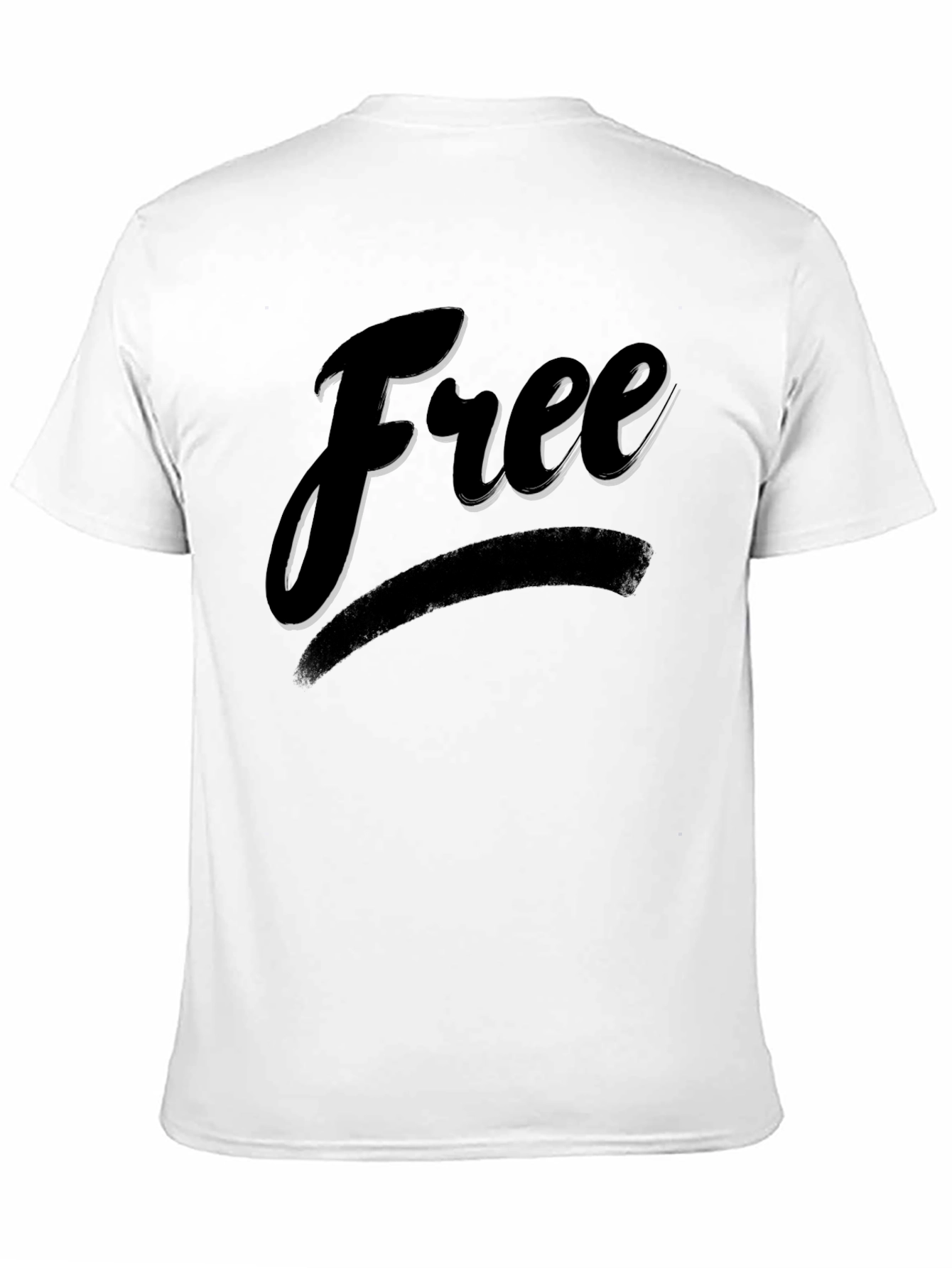 Free Graphic Print Crew Neck T-Shirt