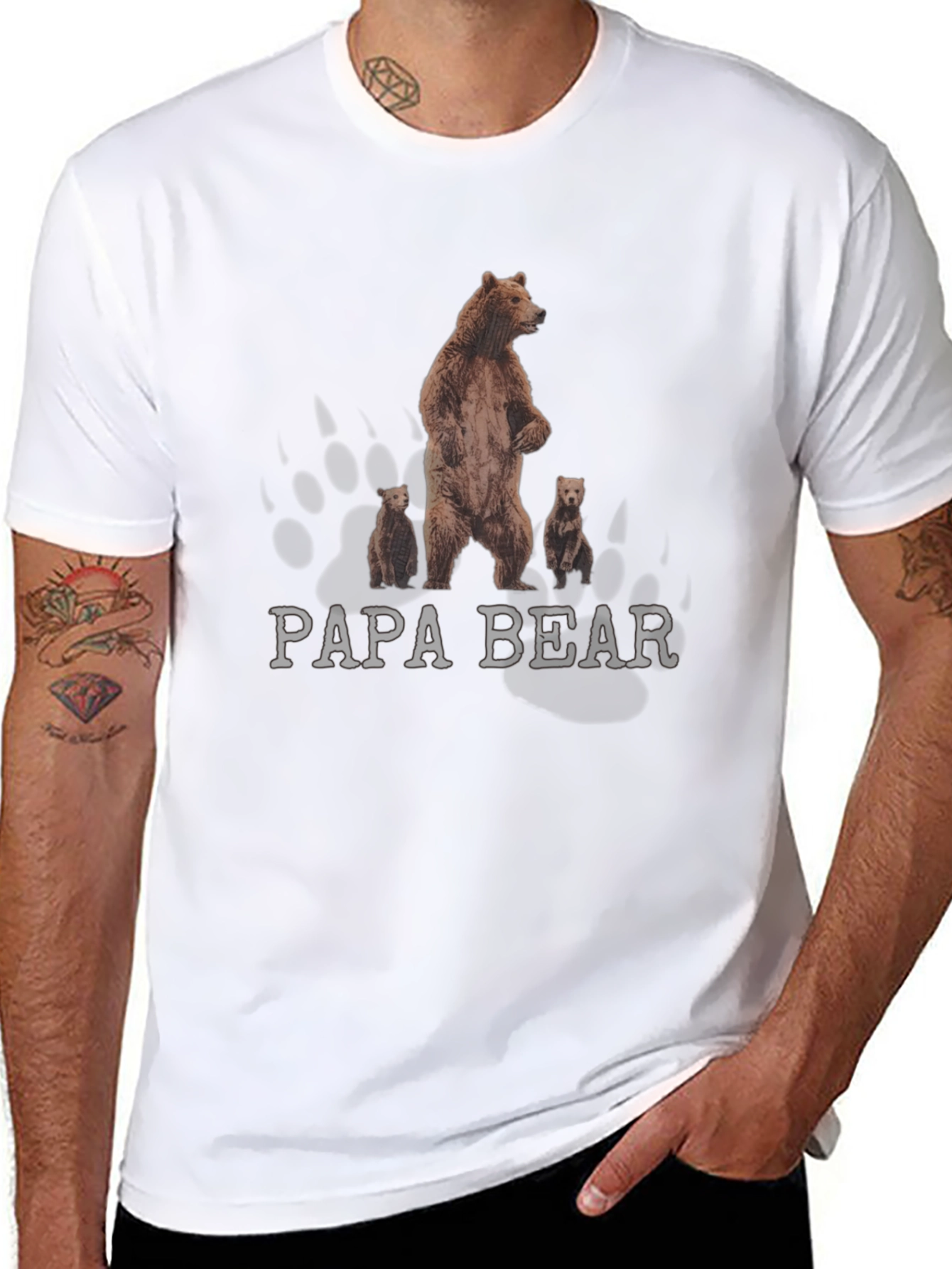 Papa Bear T-Shirt - Dad and Cubs Graphic Tee