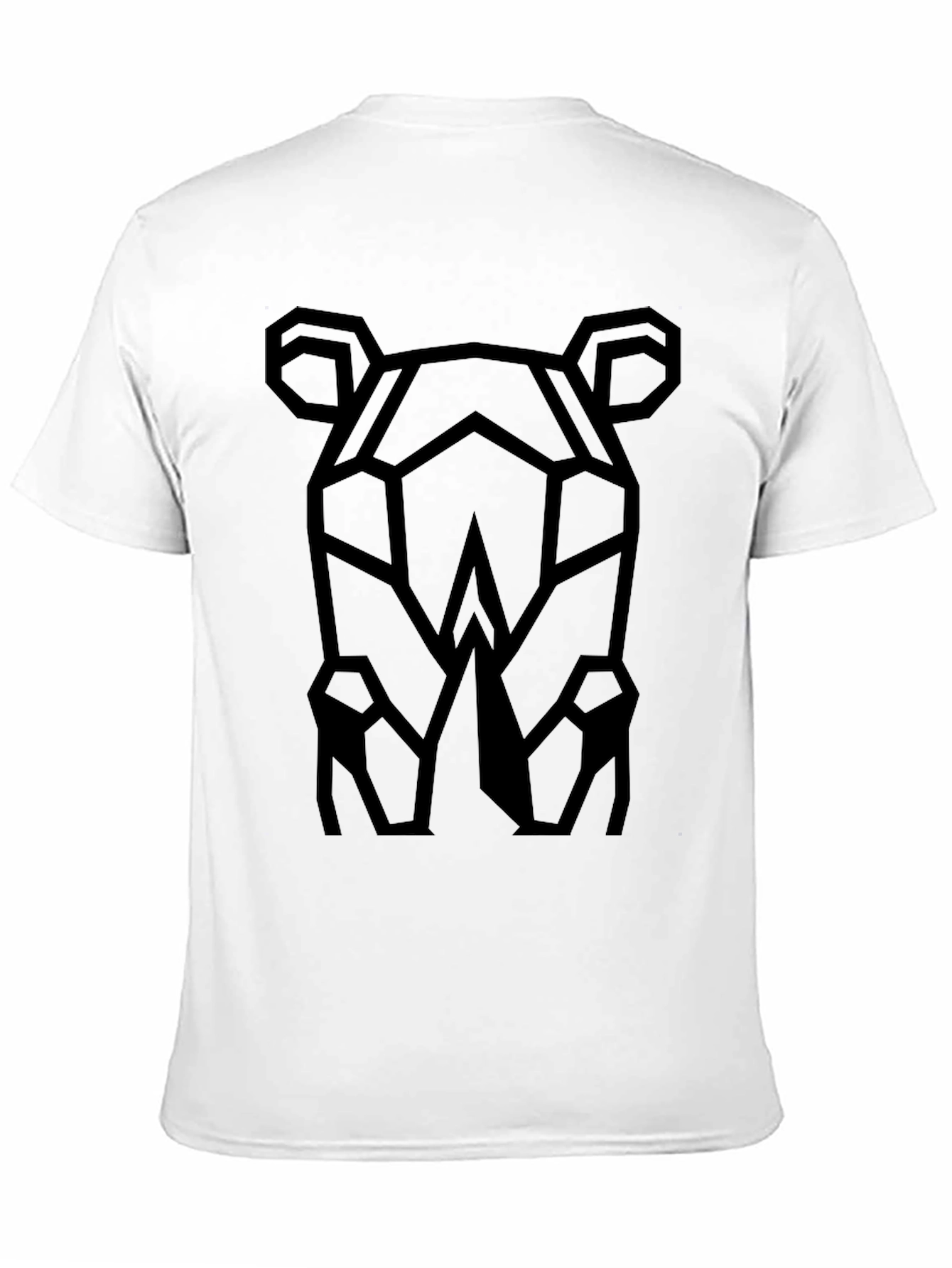 Geometric Rhino Graphic Tee - Modern Black T-Shirt
