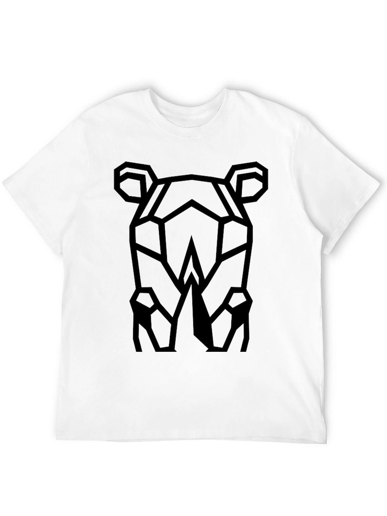 Geometric Rhino Graphic Tee - Modern Black T-Shirt