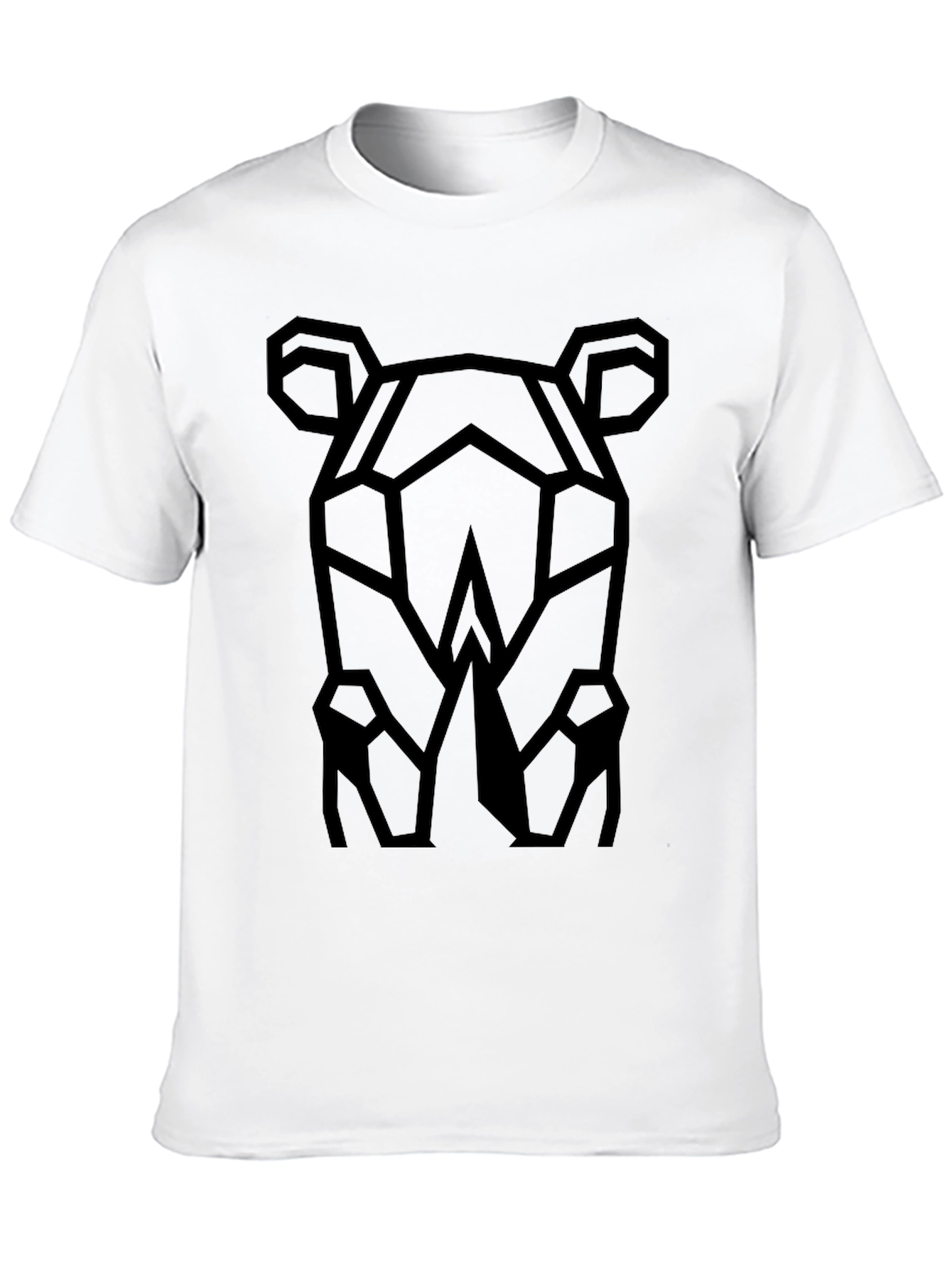 Geometric Rhino Graphic Tee - Modern Black T-Shirt