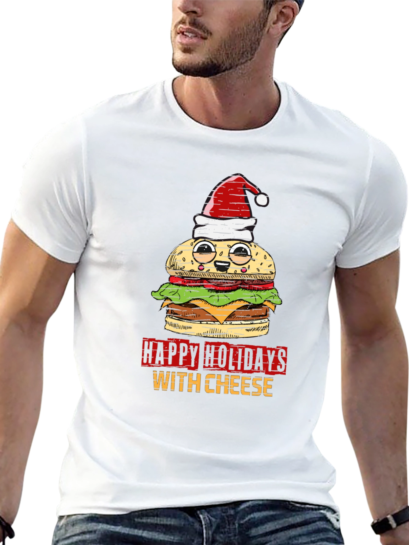 Happy Holidays With Cheese Graphic Tee