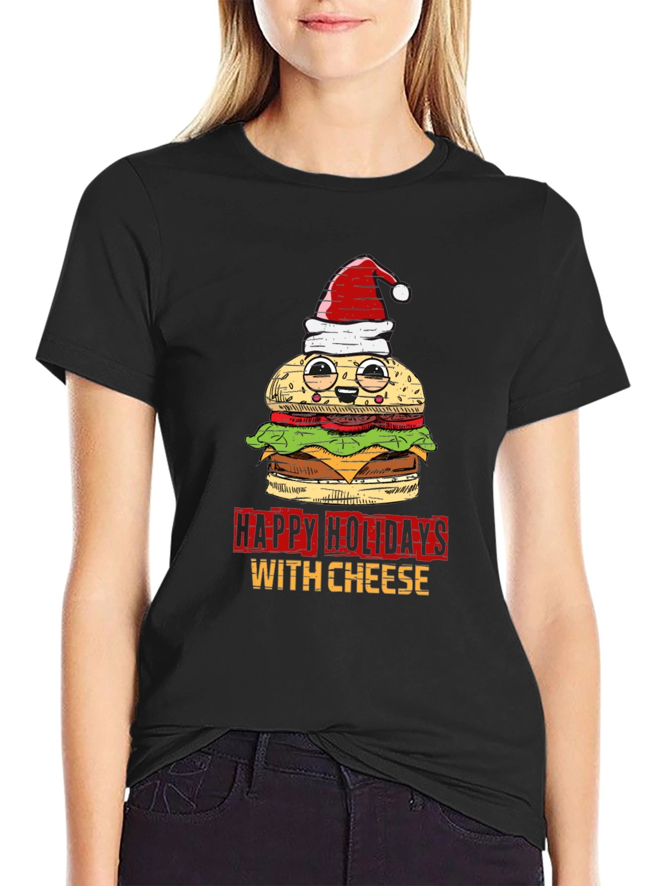 Happy Holidays With Cheese Graphic Tee