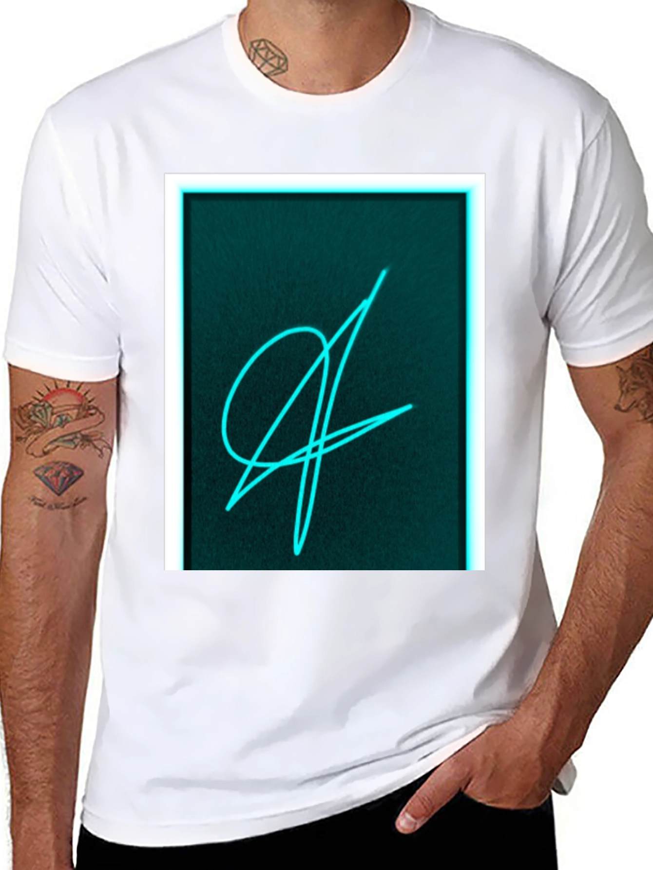 Neon Scribble Graphic Black T-Shirt