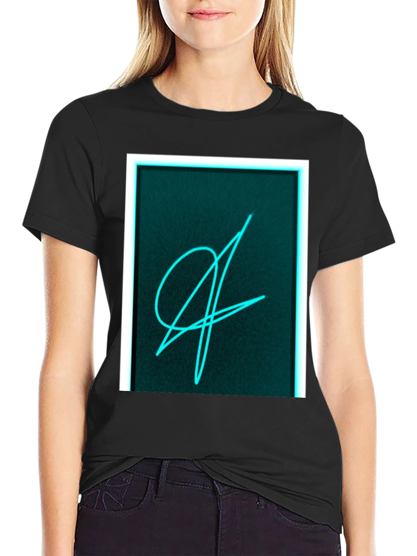 Neon Scribble Graphic Black T-Shirt